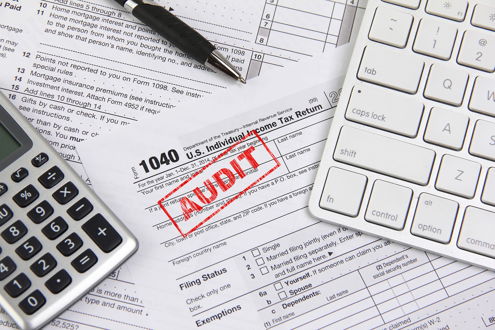 AUDIT stamp on 1040 tax return